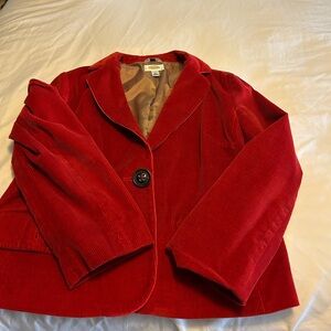 Talbots Red Corduroy Blazer